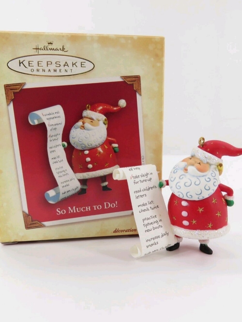 Hallmark Keepsake Christmas Ornament 2004 "So much to Do!!" Santa NWT
